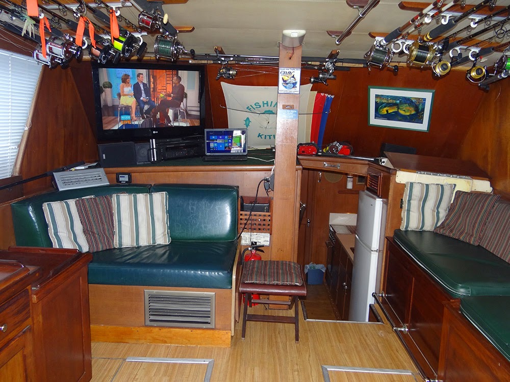 The Legend boat air conditioned salon.